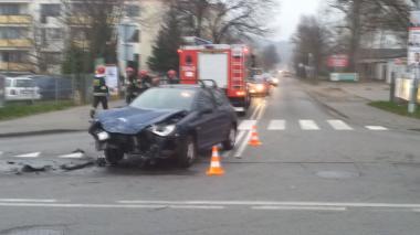 Kolizja na skrzyżowaniu ulicy Przemysłowej z Graniczną w Wejherowie