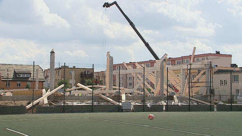 Runęło zadaszenie przy ZS nr 3 w Wejherowie