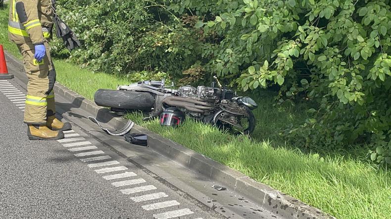 Wypadek z udziałem motocyklisty