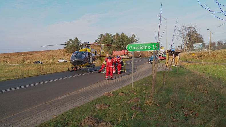 Wypadek w Gowinie – kierowca w szpitalu