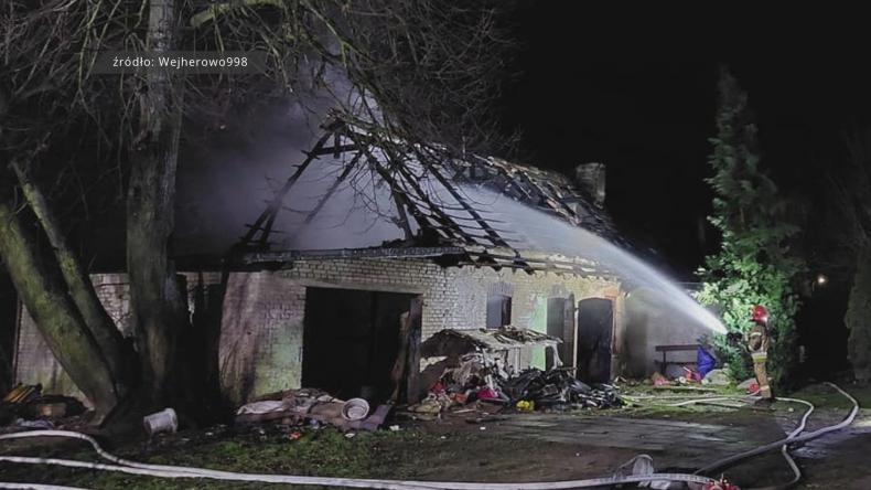 Pożar pustostanu w Wejherowie