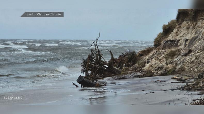 Sztorm ponownie uszkodził klif w Lubiatowie